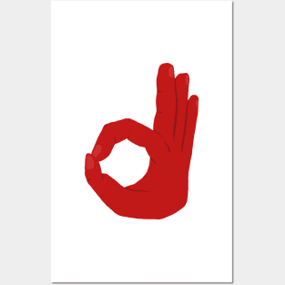 Red Hand of Contentment (Okay) Posters and Art